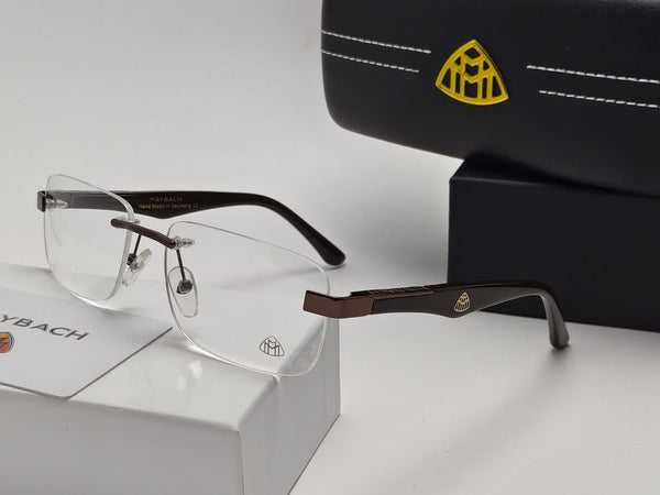 Premium Rimless Metal Frame Eyeglasses Lightweight Stylish Clear Lens Spectacles