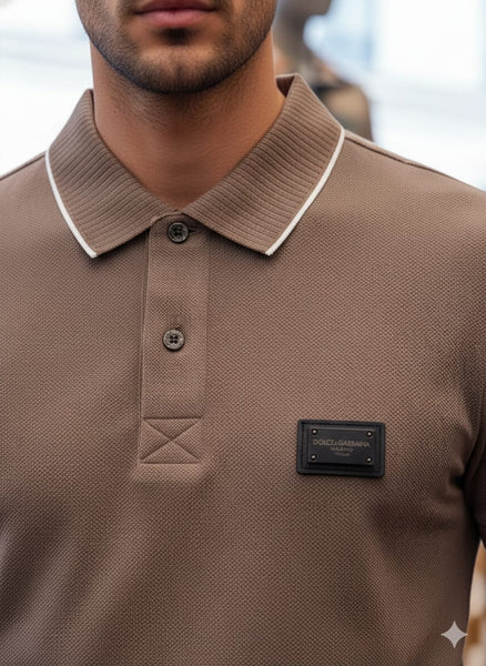 Men’s Premium Textured Polo T-Shirt  Classic Collar Casual Comfort Fit