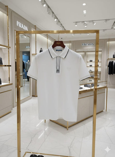 Men’s Premium White  Polo T-Shirt  Zip Neck Smart Casual Regualr Fit
