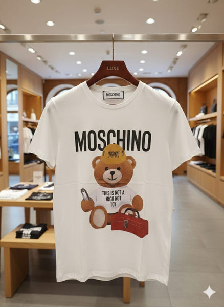 Imported White Brand Teddy Print T-Shirt – Iconic Designer Style