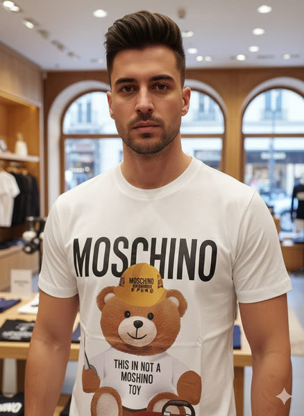 Imported White Brand Teddy Print T-Shirt – Iconic Designer Style