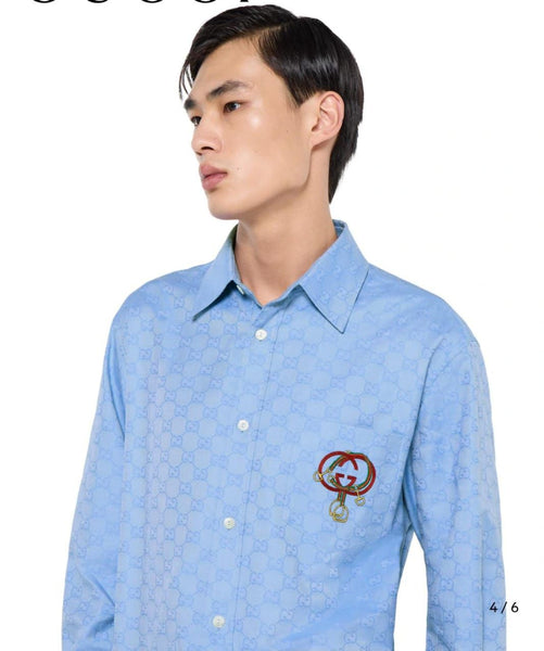 Premium Monogram Pattern Designer Shirt for Men