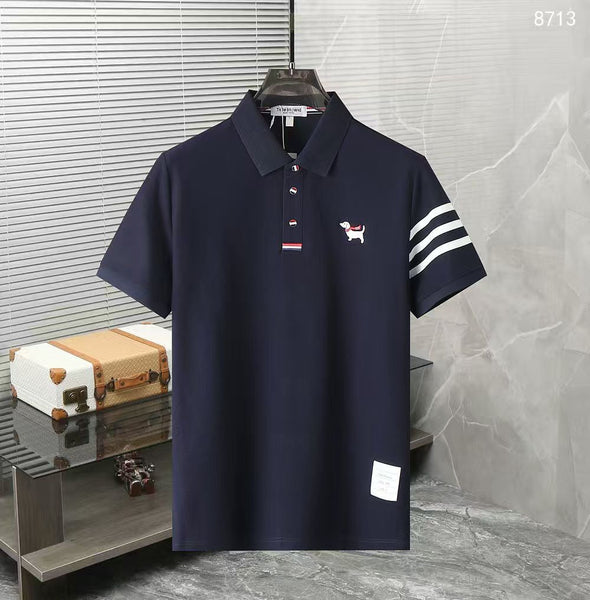 Elegant Polo T-Shirt with Signature Sleeve Stripes