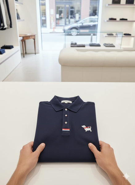 Elegant Polo T-Shirt with Signature Sleeve Stripes