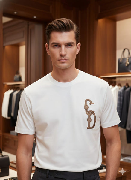 Premium White Oversized T-Shirt with Signature Embroidered Logo