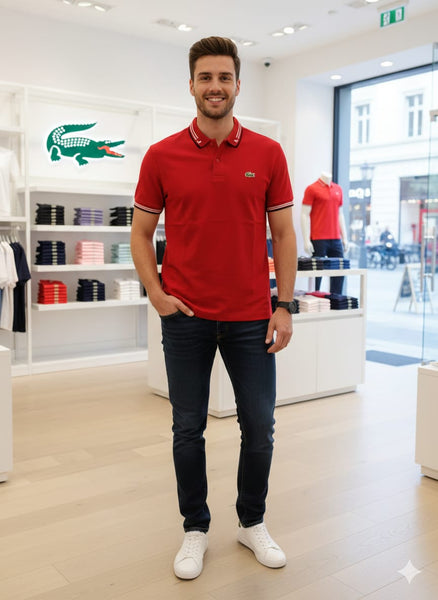 Men’s Classic Red Polo T-Shirt Premium Short Sleeve Casual Wear