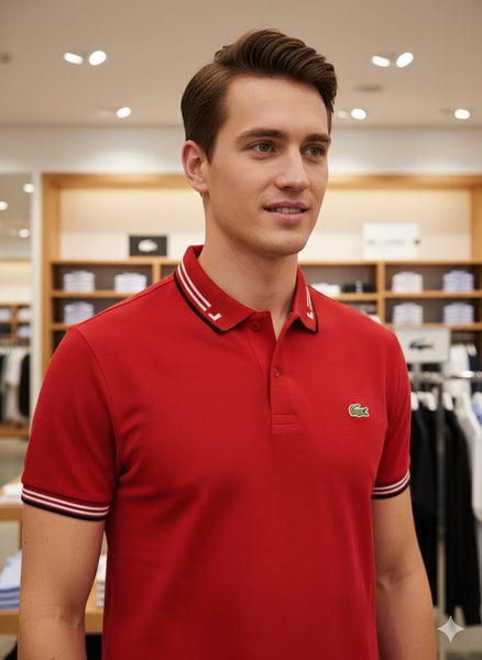 Men’s Classic Red Polo T-Shirt Premium Short Sleeve Casual Wear