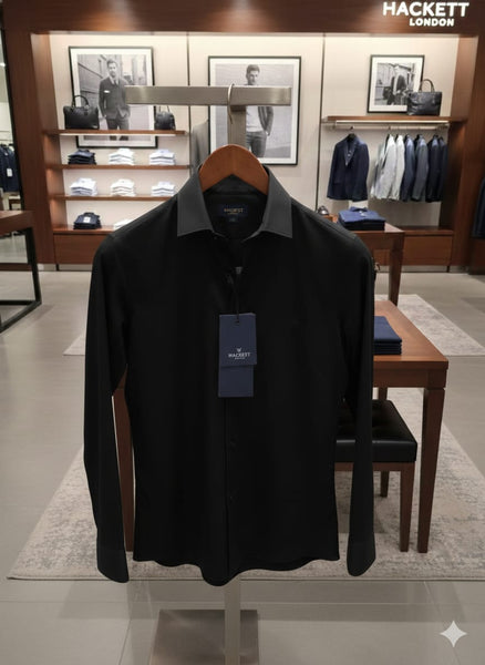 Men’s Premium Black Formal Shirt Regular Fit Elegance with Luxury Finish