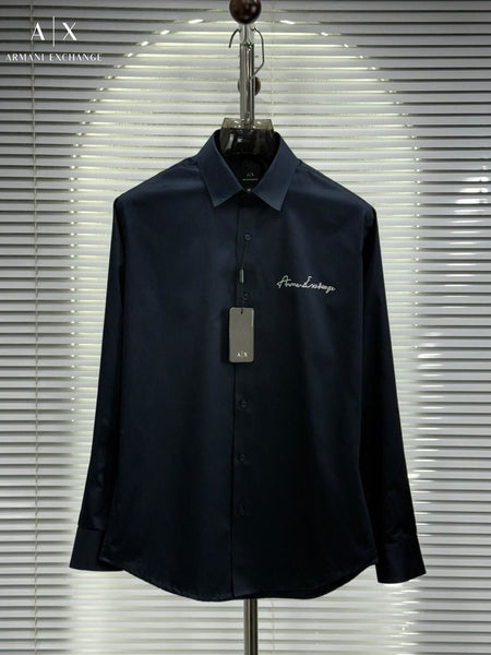 Men’s Premium Solid Formal Shirt Classic Fit with Signature Logo