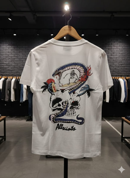 Men’s White Graphic Printed T-Shirt – Stylish Everyday Casual