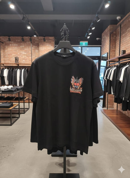 Men’s Black Graphic Printed T-Shirt – Bold Casual Street Style