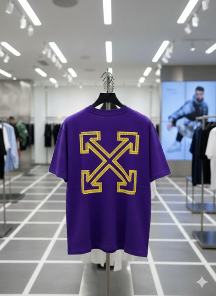 Purple Oversized T-Shirt with Iconic Arrow Back Print