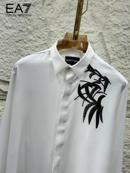 Luxury Designer Shirt with Bold Embellished Detail