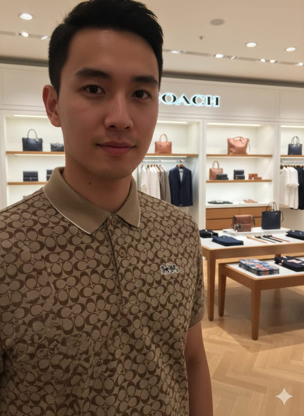 Premium Imported Brand Brown Monogram Polo T-Shirt