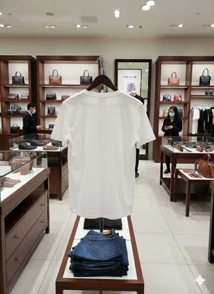 Luxury White Signature Logo Print T-Shirt