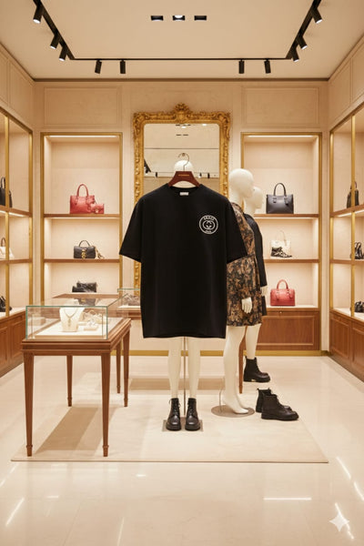 Premium Black Logo T-Shirt  Classic Luxury Street Style