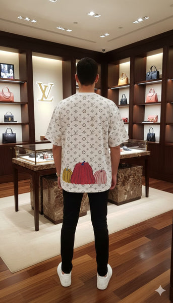 Luxury Monogram Print Graphic T-Shirt Premium Street Style