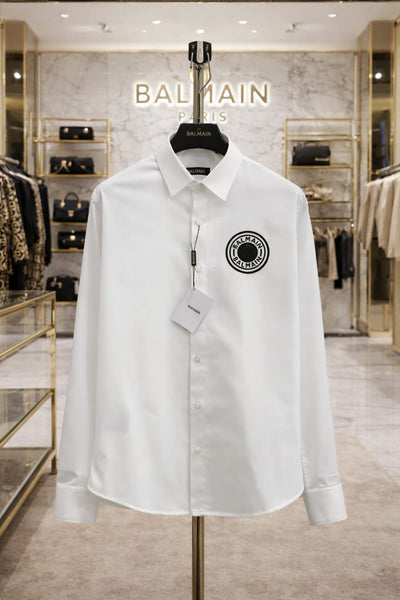 Premium White Formal Shirt  Signature Logo Edition