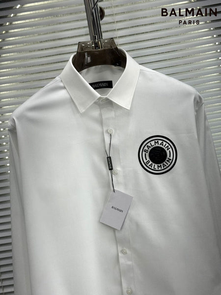Premium White Formal Shirt  Signature Logo Edition