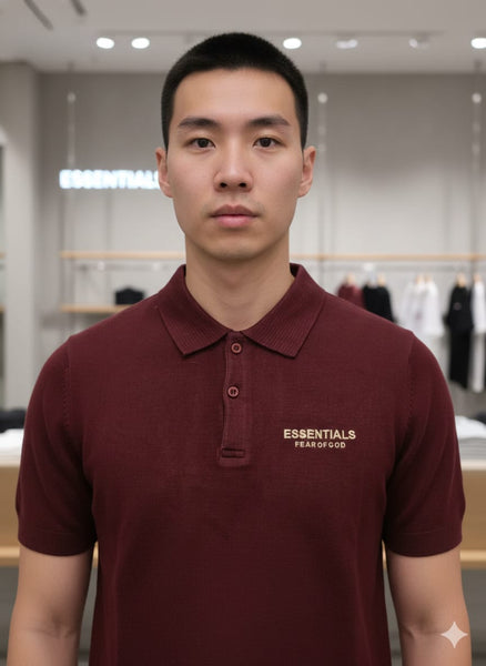 Premium Luxury Maroon Polo T-Shirt – High-End Minimal Classic Design