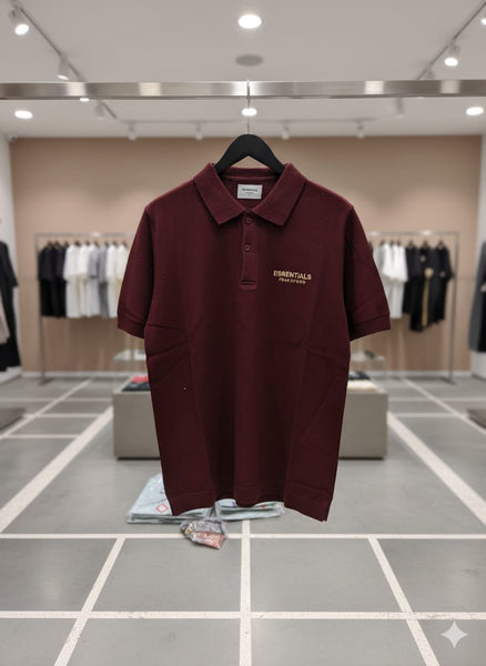 Premium Luxury Maroon Polo T-Shirt – High-End Minimal Classic Design
