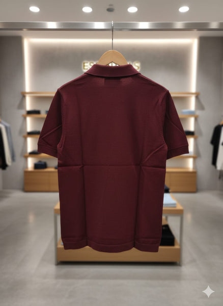 Premium Luxury Maroon Polo T-Shirt – High-End Minimal Classic Design
