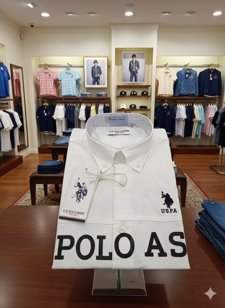 Men’s Colorblock Casual Shirt with Bold Logo