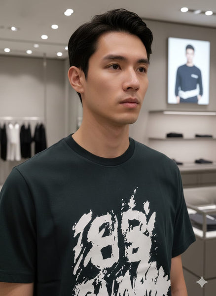 Premium Dark Green Bold Graphic Printed T-Shirt for Men