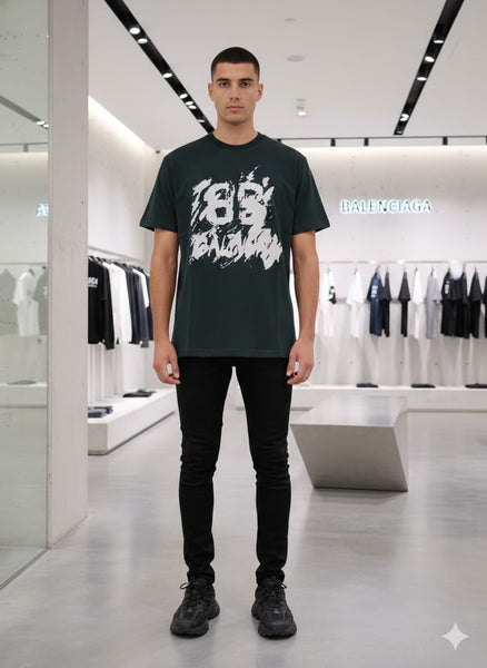 Premium Dark Green Bold Graphic Printed T-Shirt for Men