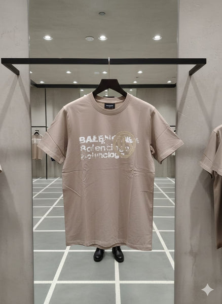Premium Beige Logo Printed T-Shirt for Men