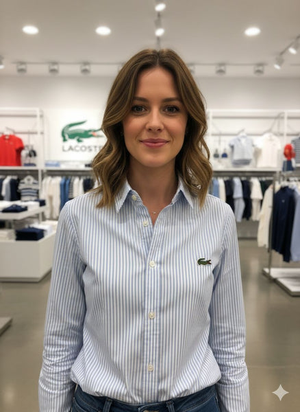 Elegant Sky blue Striped  Women’s Button-Down Shirt
