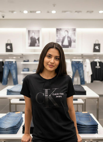Imported Stylish Black Women’s Logo T-Shirt