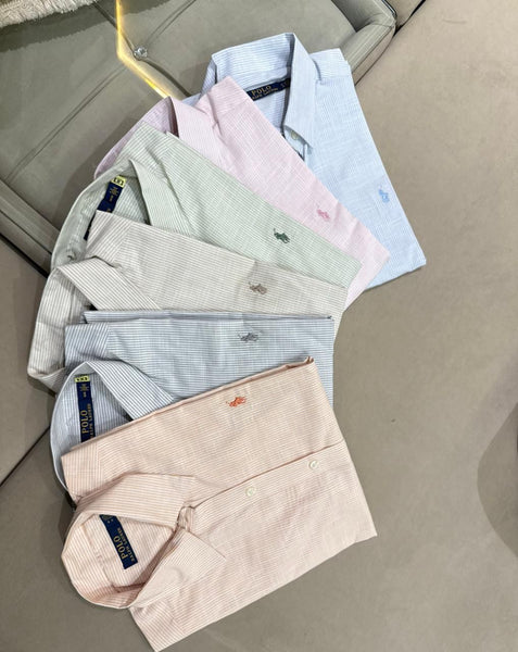 Classic Pastel Stripe Women’s Button-Down Shirt  Elegant Everyday Formal Wear
