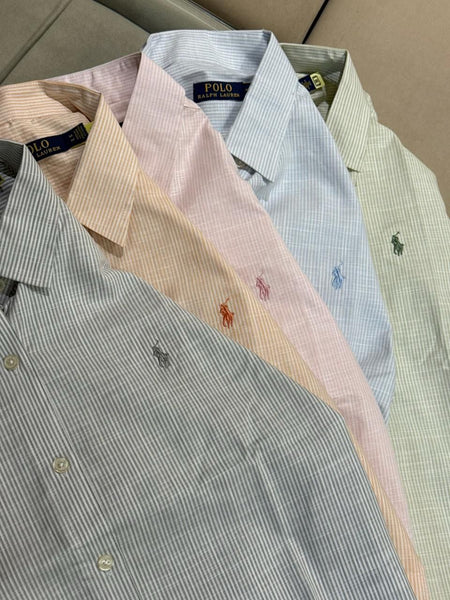 Classic Pastel Stripe Women’s Button-Down Shirt  Elegant Everyday Formal Wear