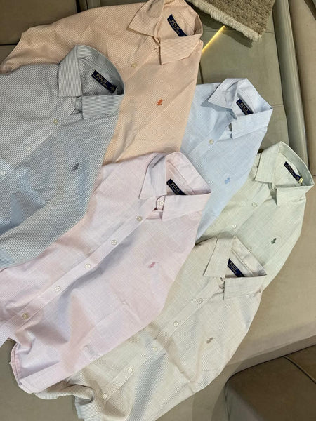 Classic Pastel Stripe Women’s Button-Down Shirt  Elegant Everyday Formal Wear