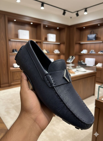 Premium Navy blue Leather Designer Loafers for Men