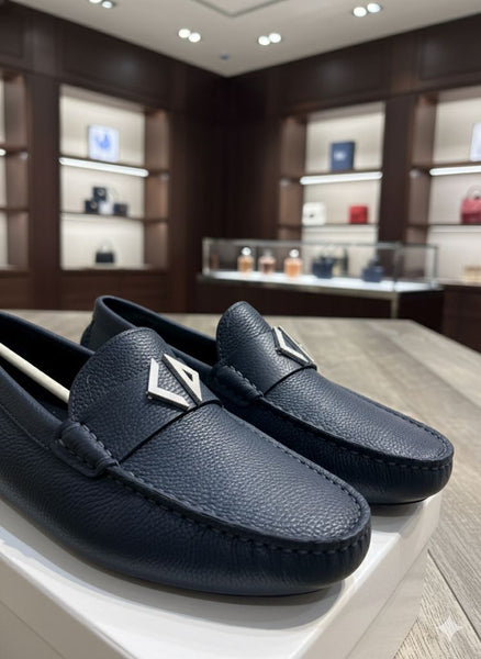 Premium Navy blue Leather Designer Loafers for Men