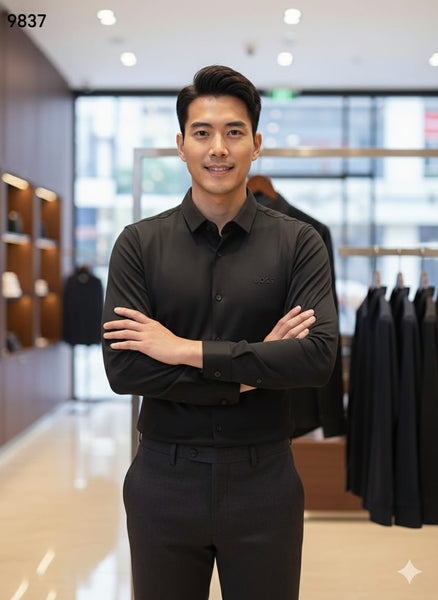 Men’s Premium Black Formal Shirt  Elegant Regular Fit