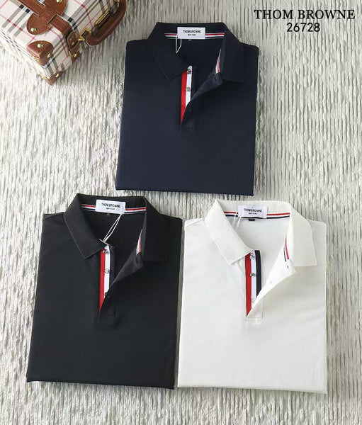 Luxury imported Classic Polo T-Shirt with Signature Stripe Detail