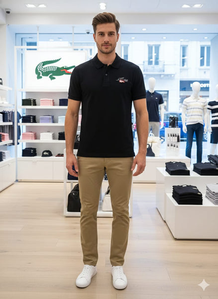 Men’s Premium Black Polo T-Shirt Classic Fit with Signature Chest Logo