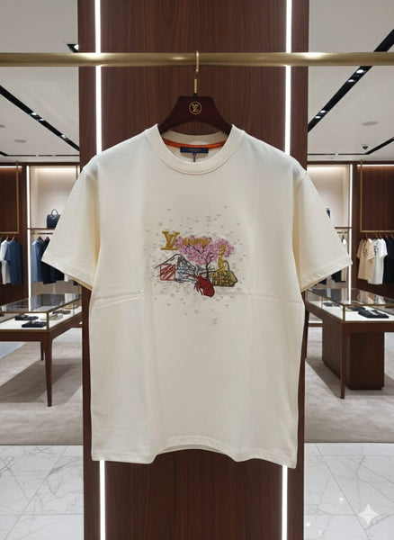 Premium Cream Drop Shoulder T-Shirt With Artistic Signature Edition