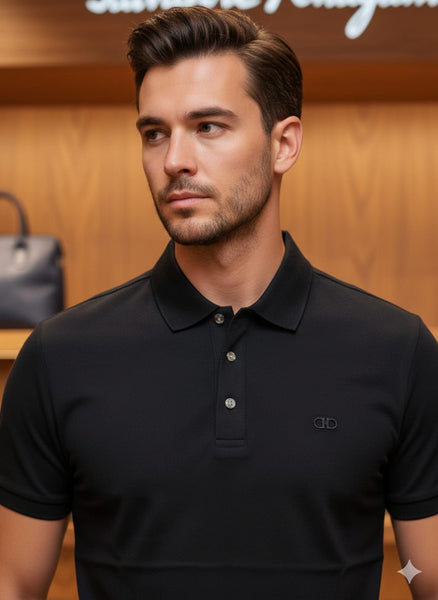 Premium Black Polo T-Shirt  Timeless Luxury & Sharp Style