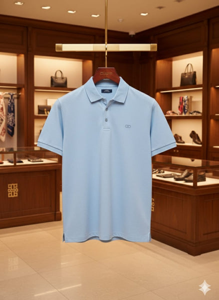 Premium Sky Blue Polo T-Shirt  Elegant & Everyday Comfort