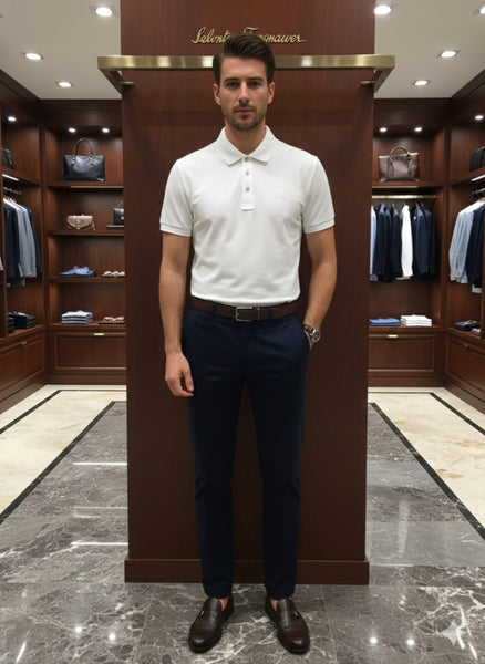 Premium Classic White Polo T-Shirt Clean & Elegant Style