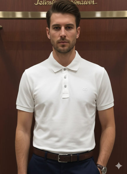 Premium Classic White Polo T-Shirt Clean & Elegant Style