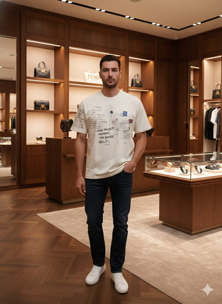Luxury Graphic Print Oversized T-Shirt for Men