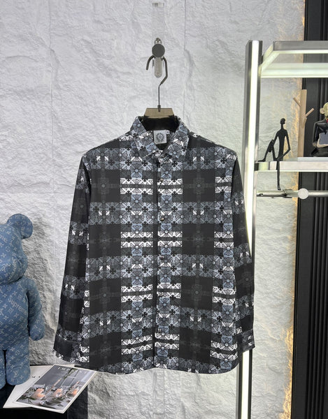 Premium Men’s Stylish Floral Checkered Casual Shirt