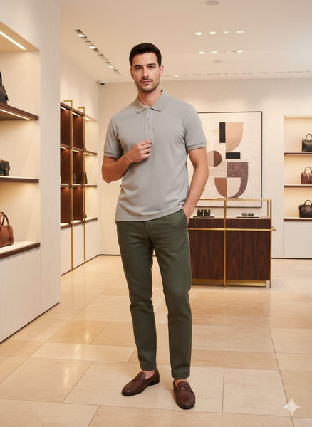 Premium Textured Polo T-Shirt for Men  Classic Smart Casual Wear