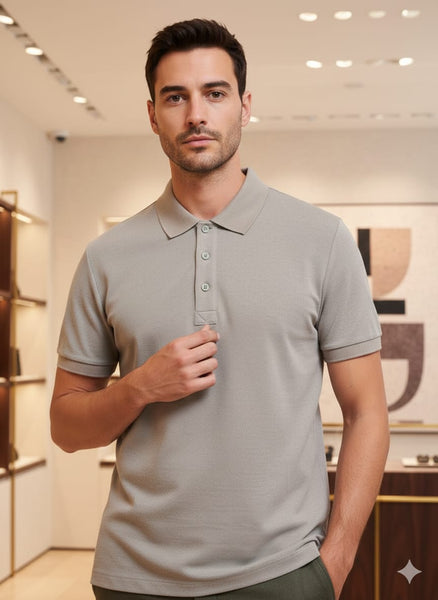 Premium Textured Polo T-Shirt for Men  Classic Smart Casual Wear