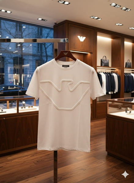 Men’s Premium Designer T-Shirt Modern Embossed Logo Style